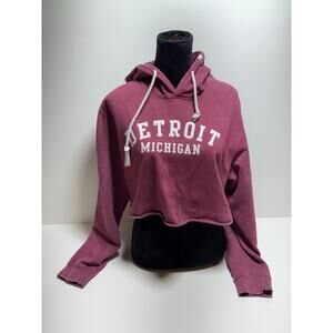 Pop Surf Brooklyn Cropped Hoodie Sz Large Detroit Michigan Summer Vibe